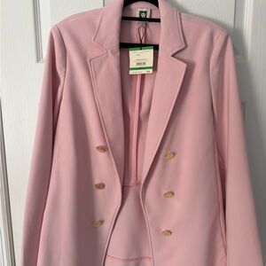 Anne Klein Pink Double-Breasted Women's Blazer Jacket